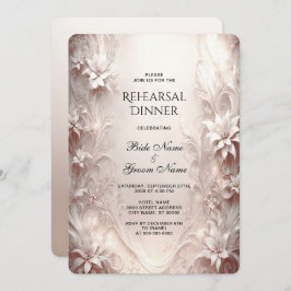 Wit ivoor bloemenrepetitie diner kaart