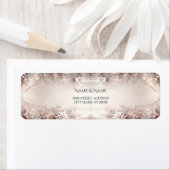 Wit ivoor bloemenretour adreslabel etiket (Insitu)