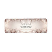 Wit ivoor bloemenretour adreslabel etiket (Voorkant)