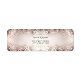 Wit ivoor bloemenretour adreslabel etiket