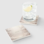 Wit ivoor bloemensteen Onderzetter (Zijkant)