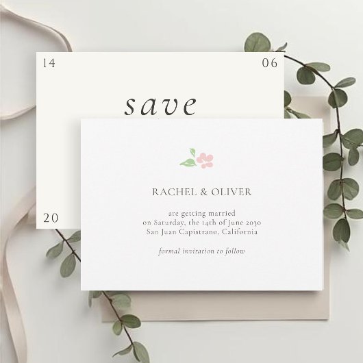 Wit & Ivoor | Bloemrijke Roze Trouw Save The Date