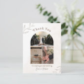 Wit ivoor Dank u bruiloft Kaart (Staand voorkant)