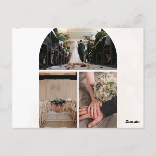 Wit ivoor Dank u bruiloft Kaart (Achterkant)