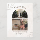 Wit ivoor Dank u bruiloft Kaart (Voorkant)