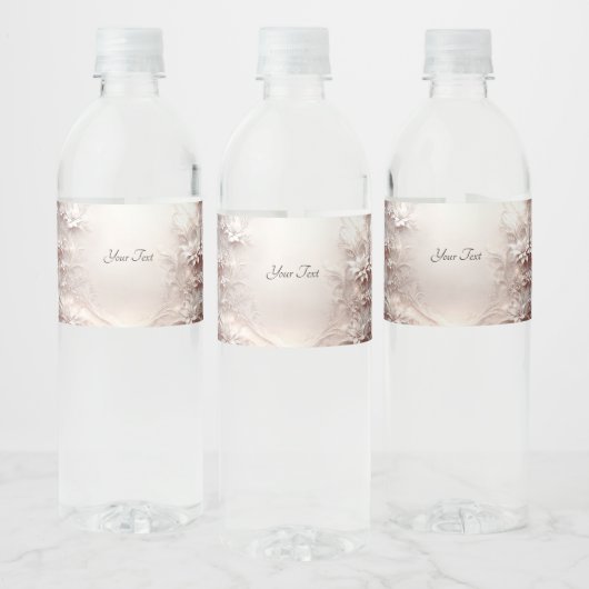 Wit ivoor Floral Water Bottle Label Waterfles Etiket (Flessen)
