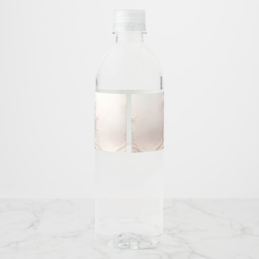 Wit ivoor Floral Water Bottle Label Waterfles Etiket (Achterkant)
