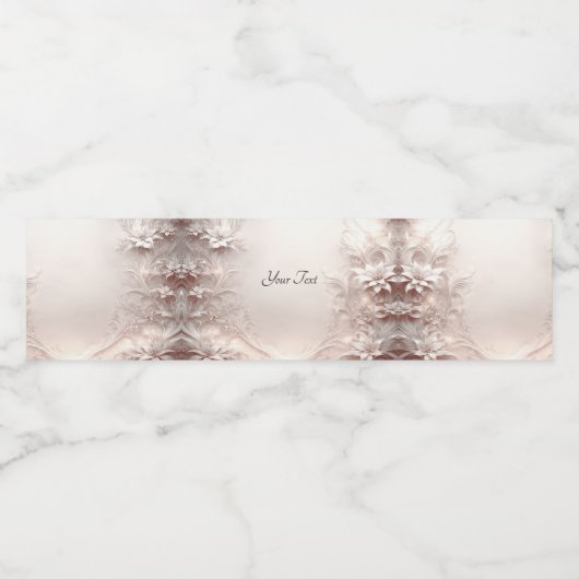 Wit ivoor Floral Water Bottle Label Waterfles Etiket (Enkel label)