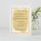 Wit ivoor goud ingelijst formele pensioenpartij kaart (Staand voorkant)