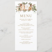 Wit Ivoor Goud Kerst Bloemen Huwelijk Menu (Voorkant)