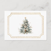 Wit Ivoor Goud Kerst Bloemen Trouwdetails Informatiekaartje (Achterkant)