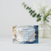 Wit & ivoorgoud marmer op een zijde informatiekaartje (Staand voorkant)