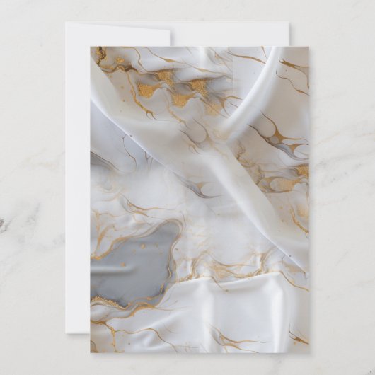 Wit & ivoorgoud marmer op een zijde kaart (Achterkant)