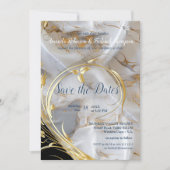 Wit & ivoorgoud marmer op een zijde kaart (Voorkant)