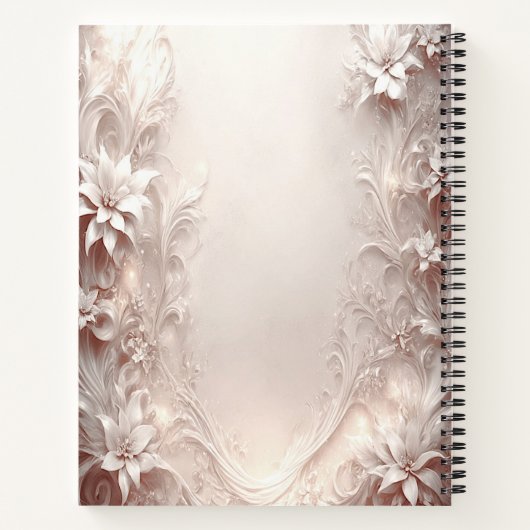 Wit Ivoren Bloem Notitieboek (Achterkant)