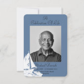 Wit jacht viering van het leven fotokaart kaart (Voorkant)