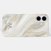 Wit Jade Marmer Goud Glitter Case-Mate iPhone Case (Achterkant (horizontaal))