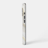 Wit Jade Marmer Goud Glitter iPhone 16 Hoesje (Linkerkant)