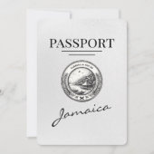 Wit Jamaica paspoort Bewaar de datum Save The Date (Voorkant)
