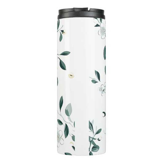 Wit Jasmijn Patroon Thermosbeker (Achterkant)