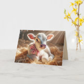 Wit kalf in stalstal kaart (Gele Bloem)