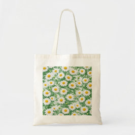 Wit Kamoillen Madeliefje Bloempatroon Tote Bag