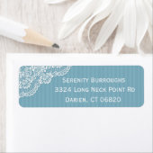 Wit Kant Blauwe Strepen Gepersonaliseerd Adreslabe Etiket (Insitu)