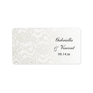 Wit Kant Bruiloft Favor Label