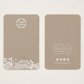 Wit kant en kraft aangepast logo oorscherm visitekaartje (Voorkant /achterkant)