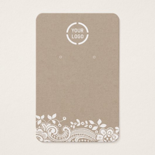 Wit kant en kraft aangepast logo oorscherm visitekaartje (Voorkant)