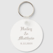  wit kant en linnen aangepaste bruiloft sleutelhanger (Achterkant)