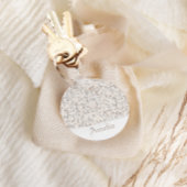 wit kant en linnen aangepaste bruiloft sleutelhanger