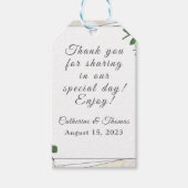 Wit Kant en Roos bladeren Gift Label Cadeaulabel (Voorkant)