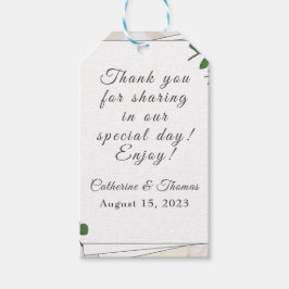 Wit Kant en Roos bladeren Gift Label Cadeaulabel