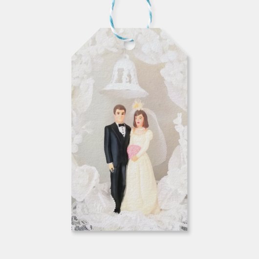 Wit Kant en Roos bladeren Gift Label Cadeaulabel (Achterkant)