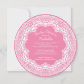  Wit Kant Meisjes Baby shower Invitation Kaart (Voorkant)