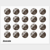 wit kant, oude houten bruiloft Save the Date Ronde Sticker (Vel)
