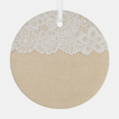 Wit kant over stoffenontwerp. glas ornament (Achterkant)