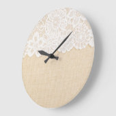 Wit kant over stoffenontwerp. grote klok (Hoek)