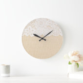 Wit kant over stoffenontwerp. grote klok (Huis)