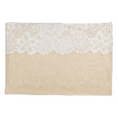 Wit kant over stoffenontwerp. kussensloop (Achterkant)