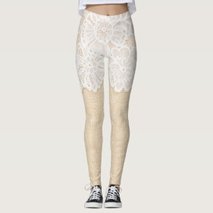 Wit kant over stoffenontwerp. leggings