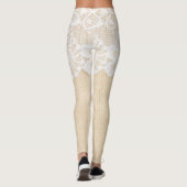 Wit kant over stoffenontwerp. leggings (Achterkant)