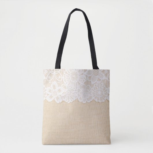 Wit kant over stoffenontwerp. tote bag (Voorkant)