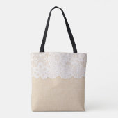 Wit kant over stoffenontwerp. tote bag (Achterkant)