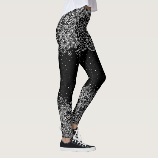 Wit Kant & Stippen Girly Design Leggings (Rechts)