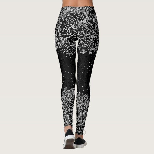 Wit Kant & Stippen Girly Design Leggings (Achterkant)
