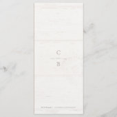 Wit kanten hout rustiek land bruiloft menu (Achterkant)