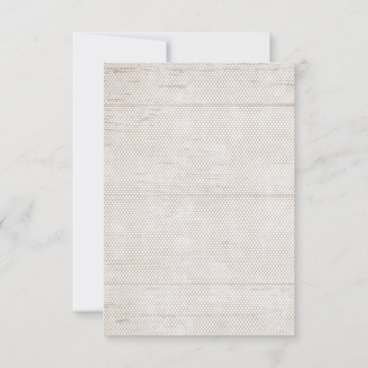 Wit kanten hout rustiek land bruiloft RSVP (Achterkant)