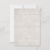 Wit kanten hout rustiek land bruiloft RSVP Kaartje (Achterkant)